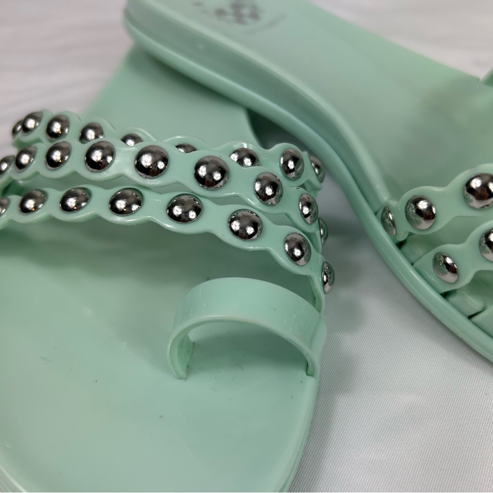 Vince Camuto Turquoise Edolyn Studded Toe Loop‎ Slide Sandal Women’s Size 7 EUC - Picture 4 of 8